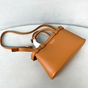 Prada Buckle Brown Leather Handbag With Belt - 28x18x10.5cm - 4