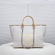 Chanel Beige Canvas Large Deauville Tote - 38cm - 1