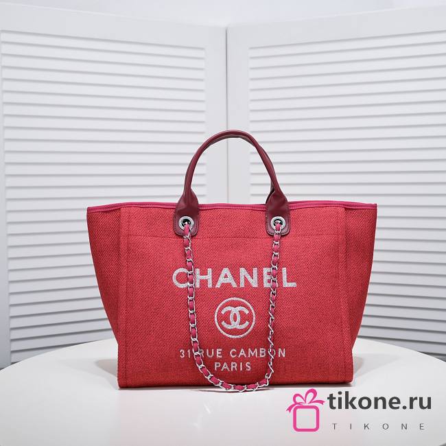 Chanel Deauville Red Tote 38cm - 1