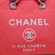 Chanel Deauville Red Tote 38cm - 4