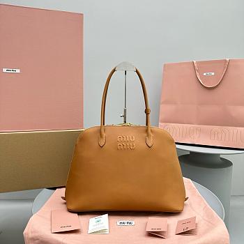 Miumiu Cognac Leather Bag - 39x17x28cm