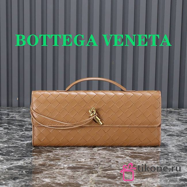 Bottega Veneta Long Clutch Bag In Brown - 31x13x3cm - 1