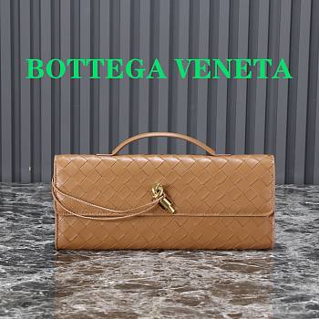 Bottega Veneta Long Clutch Bag In Brown - 31x13x3cm
