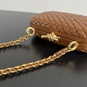 Bottega Veneta Knot In Brown With Gold Chain - 19x11.5x5cm - 5