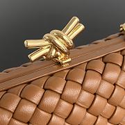 Bottega Veneta Knot In Brown With Gold Chain - 19x11.5x5cm - 2