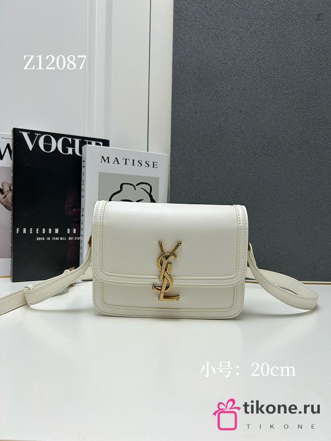 YSL Small Solferino White Leather Crossbody Bag 20cm - 1