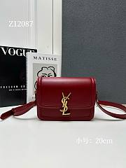 YSL Small Solferino Red Leather Crossbody Bag 20cm - 1