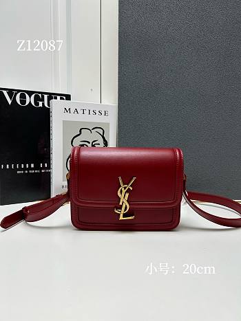 YSL Small Solferino Red Leather Crossbody Bag 20cm