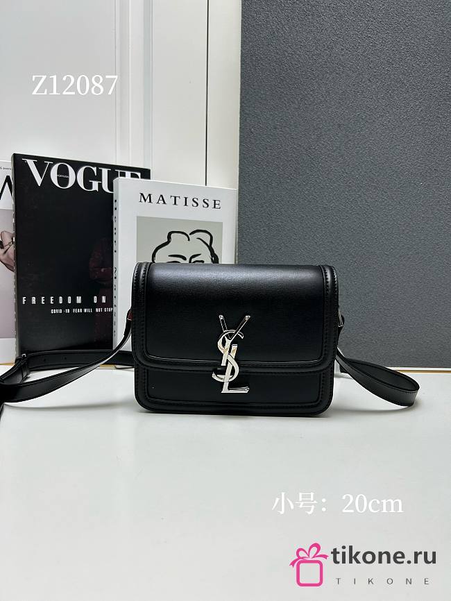 YSL Small Solferino Black Leather Crossbody Bag 20cm - 1