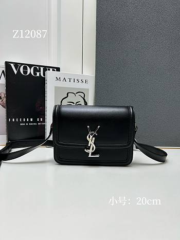YSL Small Solferino Black Leather Crossbody Bag 20cm