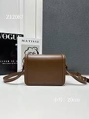 YSL Small Solferino Dark Brown Leather Crossbody Bag 20cm - 5