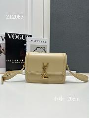 YSL Small Solferino Beige Leather Crossbody Bag 20cm - 1