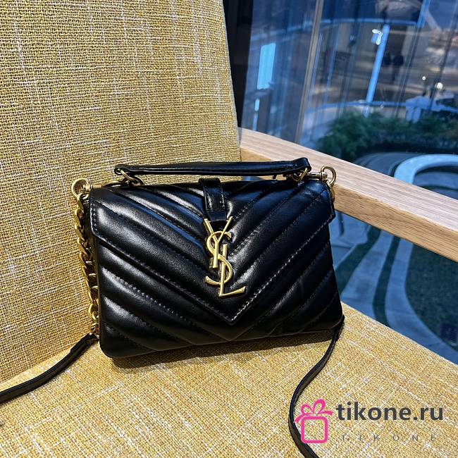 YSL College Mini Black Chain Bag - 20x14x4.5cm - 1