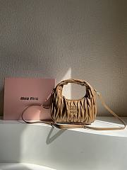 Miumiu Small Brown Wander Matelassé Shoulder Bag - 20x17x6cm - 1