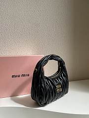 Miumiu Small Black Wander Matelassé Bag - 20x17x6cm - 5