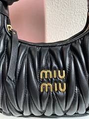 Miumiu Small Black Wander Matelassé Bag - 20x17x6cm - 2