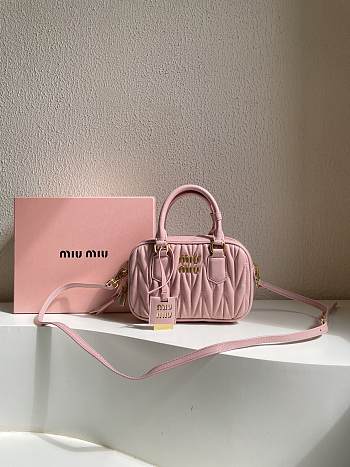 Miumiu Pink Matelassé Leather Small Bag 20cm