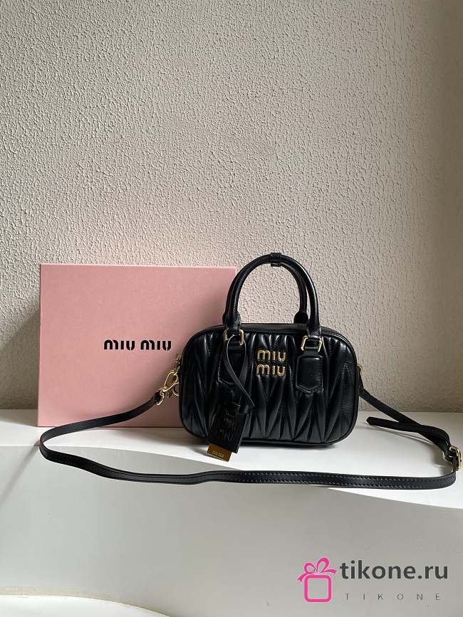 Miumiu Black Matelassé Leather Small Bag 20cm - 1