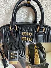 Miumiu Black Matelassé Leather Small Bag 20cm - 3