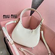 Miumiu White Patent Leather Hobo Bag - 20x17x6cm - 3