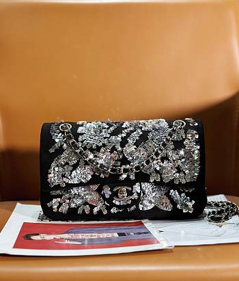 Chanel Black Sequins Bag  - 25.5x15.5x6.5cm