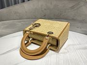 Dior Lady Square Raffia With Brown Handle - 24x20x11cm - 5