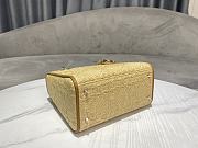 Dior Lady Square Raffia With Brown Handle - 24x20x11cm - 4