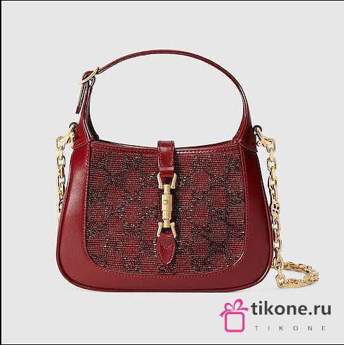 Gucci Jackie 1961 Crystal Red Leather Mini Bag 19cm - 1