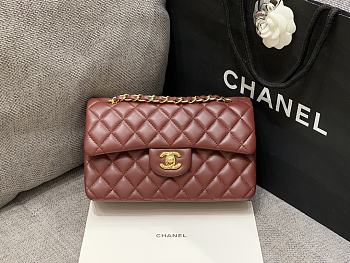 Chanel Flap Bag Brown Lambskin Leather 23cm