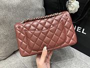 Chanel Flap Bag Brown Leather Silver Hardware 23cm - 3