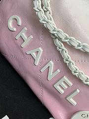 Chanel 22 Mini White & Light Pink Gadient Hobo Bag - 20x19x6cm - 5