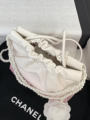 Chanel 22 Mini White & Light Pink Gadient Hobo Bag - 20x19x6cm - 4