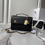 Chanel Vintage Black n Gold Double CC Turn Lock Bag - 23x16cm - 1