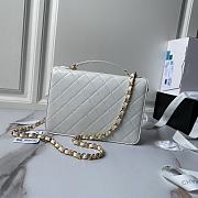 Chanel Vintage White n Gold Double CC Turn Lock Bag - 23x16cm - 5