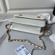 Chanel Vintage White n Gold Double CC Turn Lock Bag - 23x16cm - 4