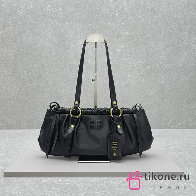 Miumiu Nappa Black Leather Hand Bag - 44x16x10.5cm - 1