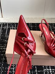 Miumiu Patent Red Leather Slingbacks With Buckles - 4