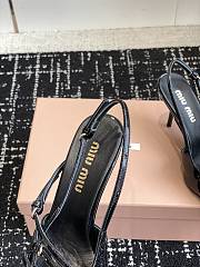 Miumiu Patent Black Leather Slingbacks With Buckles - 5