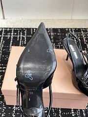 Miumiu Patent Black Leather Slingbacks With Buckles - 2