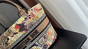 Dior Hat Basket Bag Beige Multicolor Brocart Butterfly Embroidery - 27x20x8cm - 3