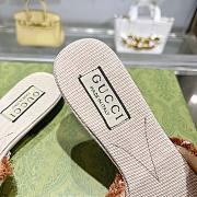 Gucci Interlocking G Slide Sandals Brown Canvas - 3