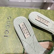 Gucci Interlocking G Slide Sandals Green Canvas - 3