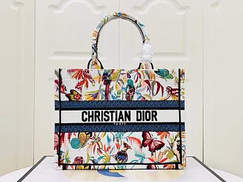 Dior Medium Tote Toile de Jouy Fantastica Embroidery - 36x27x16cm