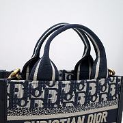 Dior Mini Book Tote Blue Canvas - 21.5x13x7.5cm - 3