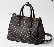 Prada Galleria Large Studded Black Leather Bag - 40x28x17cm - 3