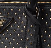 Prada Galleria Large Studded Black Leather Bag - 40x28x17cm - 4