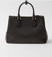 Prada Galleria Large Studded Black Leather Bag - 40x28x17cm - 5