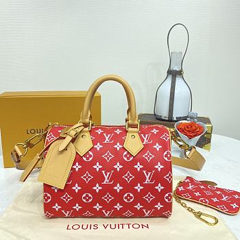 Louis Vuitton M24425 Speedy Bandoulière Red Bag - 25x15x15cm