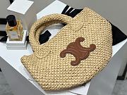 Celine Panier In Raffia And Calfskin Bag - 23x22x23cm - 5