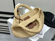 Celine Panier In Raffia And Calfskin Bag - 23x22x23cm - 2